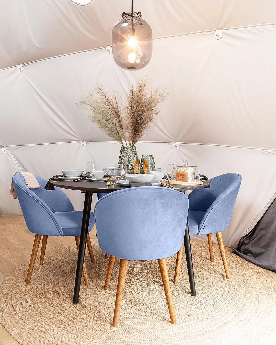 Outdoor chairs at luxury dome retreat