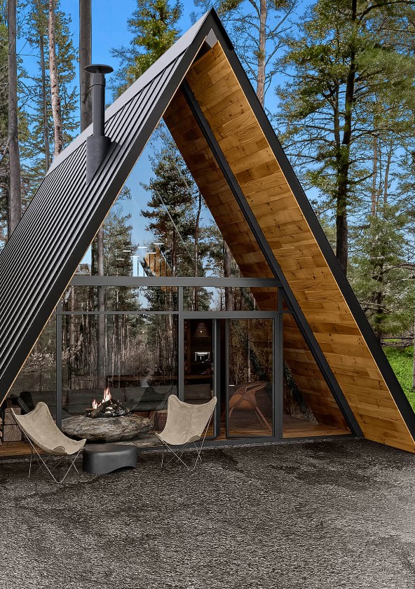 Luxury A-frame cabin retreat on Minnesota’s North Shore near Lake Superior