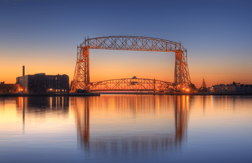 Aerial Lift Bridge in Duluth Minnesota near Lake Superior