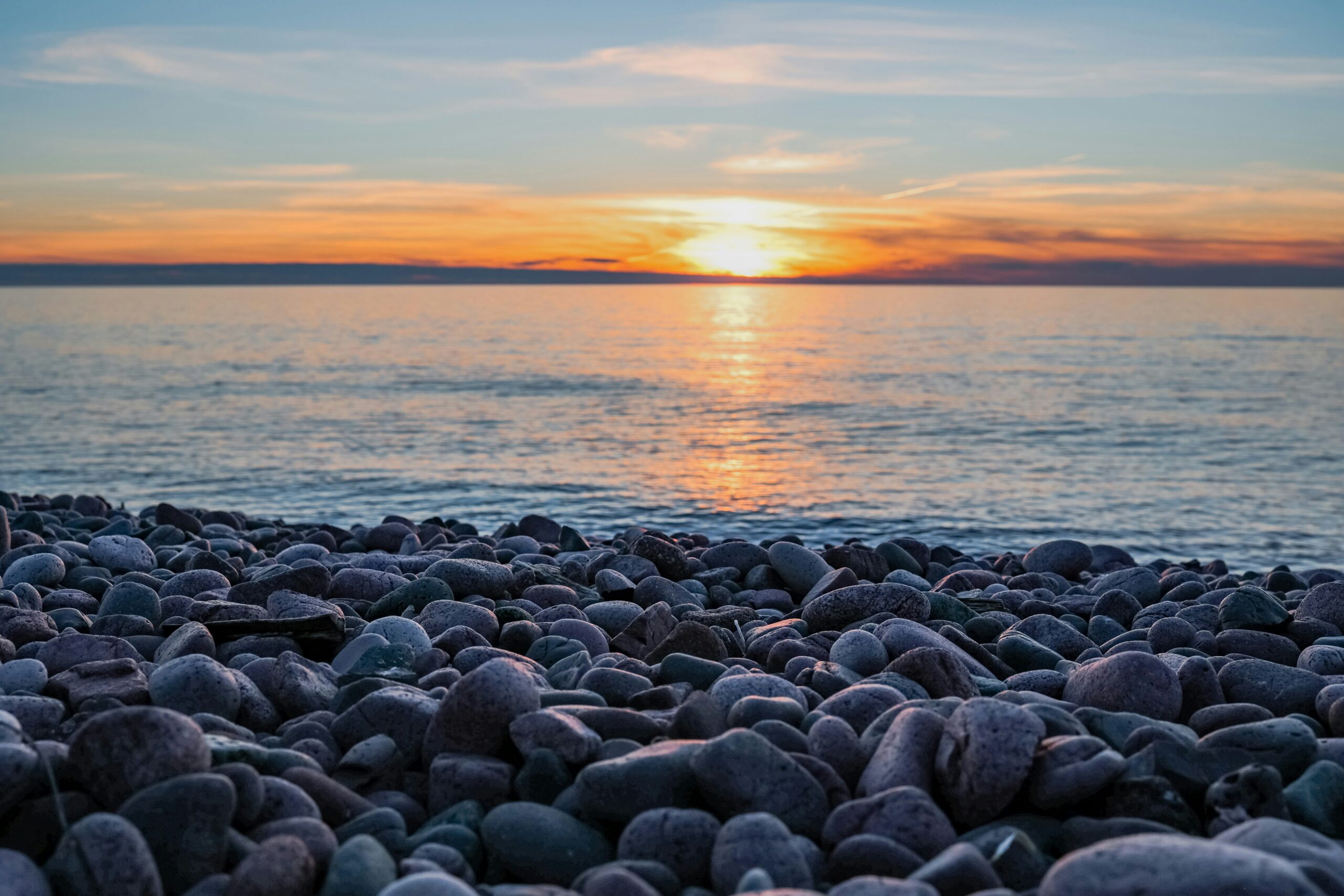 Lake Superior sunrise near The Harbors in Two Harbors Minnesota