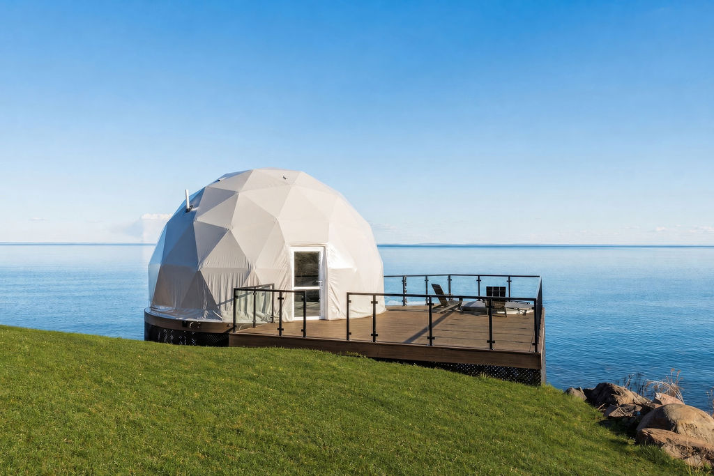 Luxury dome exterior at The Harbors near Lake Superior