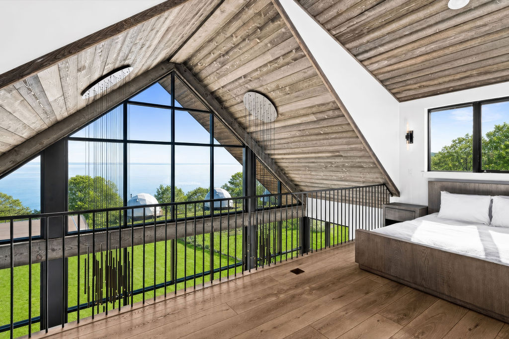 Luxury villa fireplace and interior space