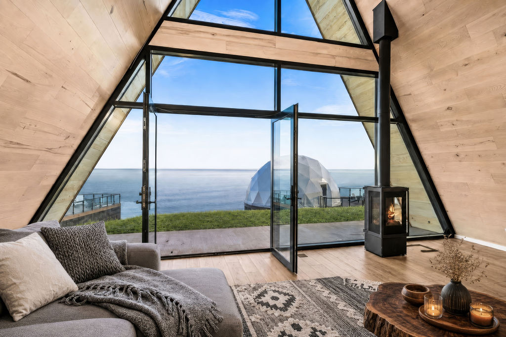Luxury A-Frame living area