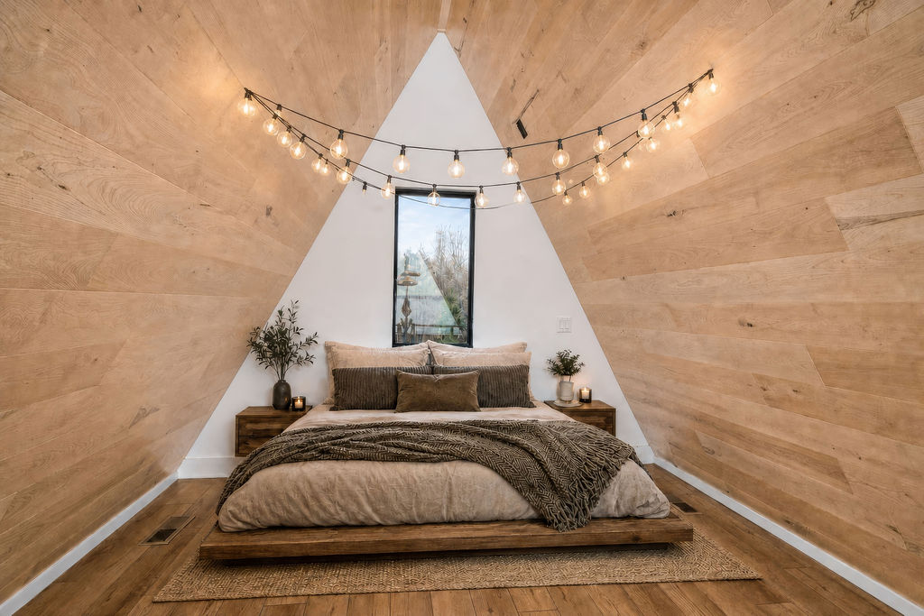 Luxury A-Frame interior at The Harbors