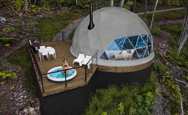 Luxury glamping tents near Lake Superior on Minnesota’s North Shore