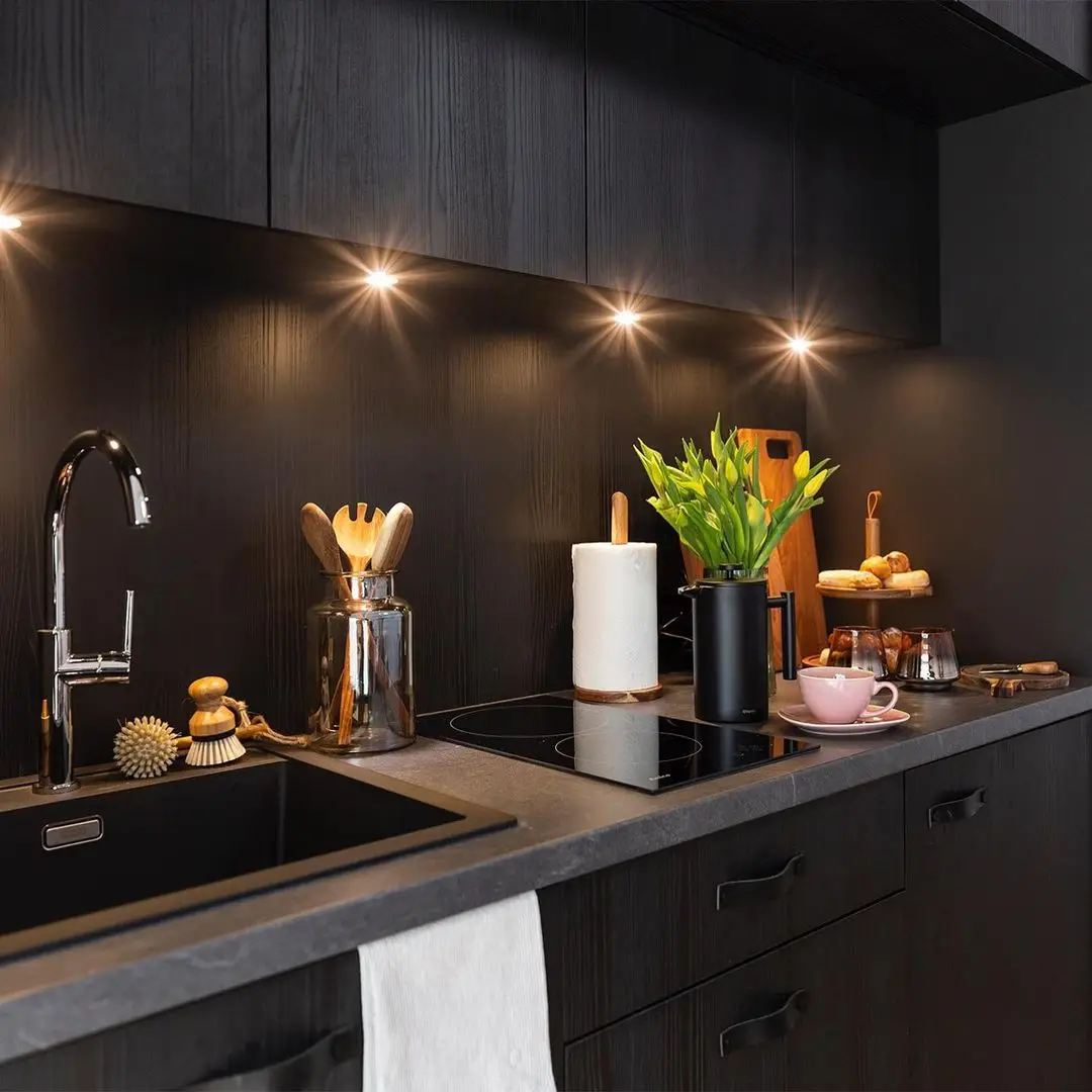 Kitchen inside luxury glamping dome