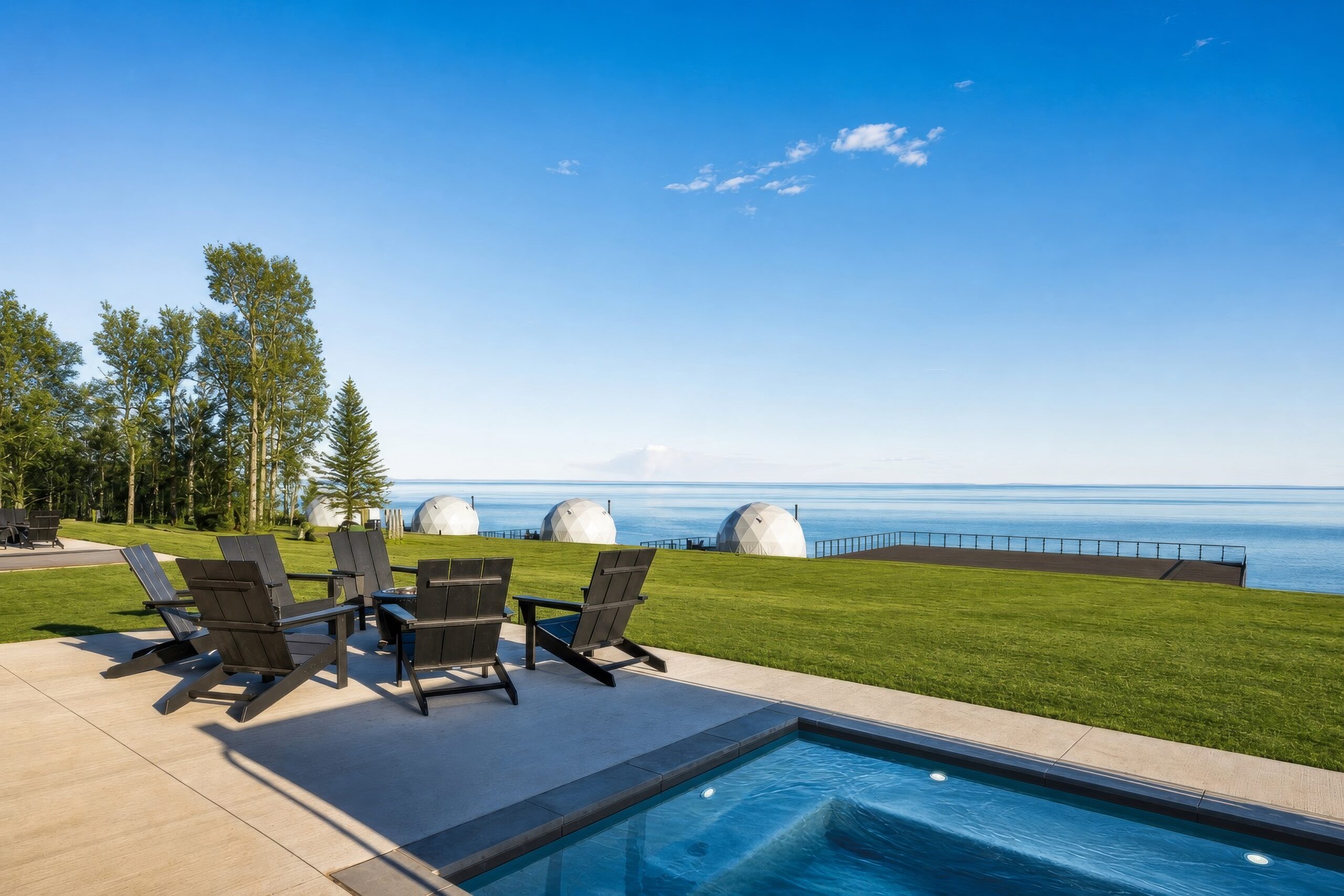 Private hot tub at luxury Villa near Lake Superior
